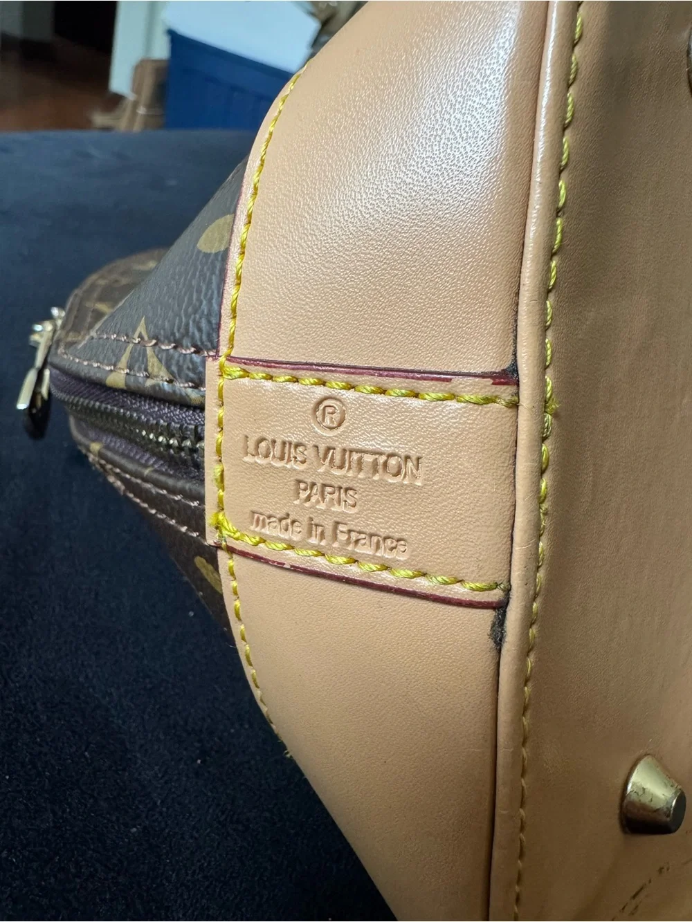 Louis Vuitton Alma PM Monogram M51130 Satchel Handbag Brown & Tan